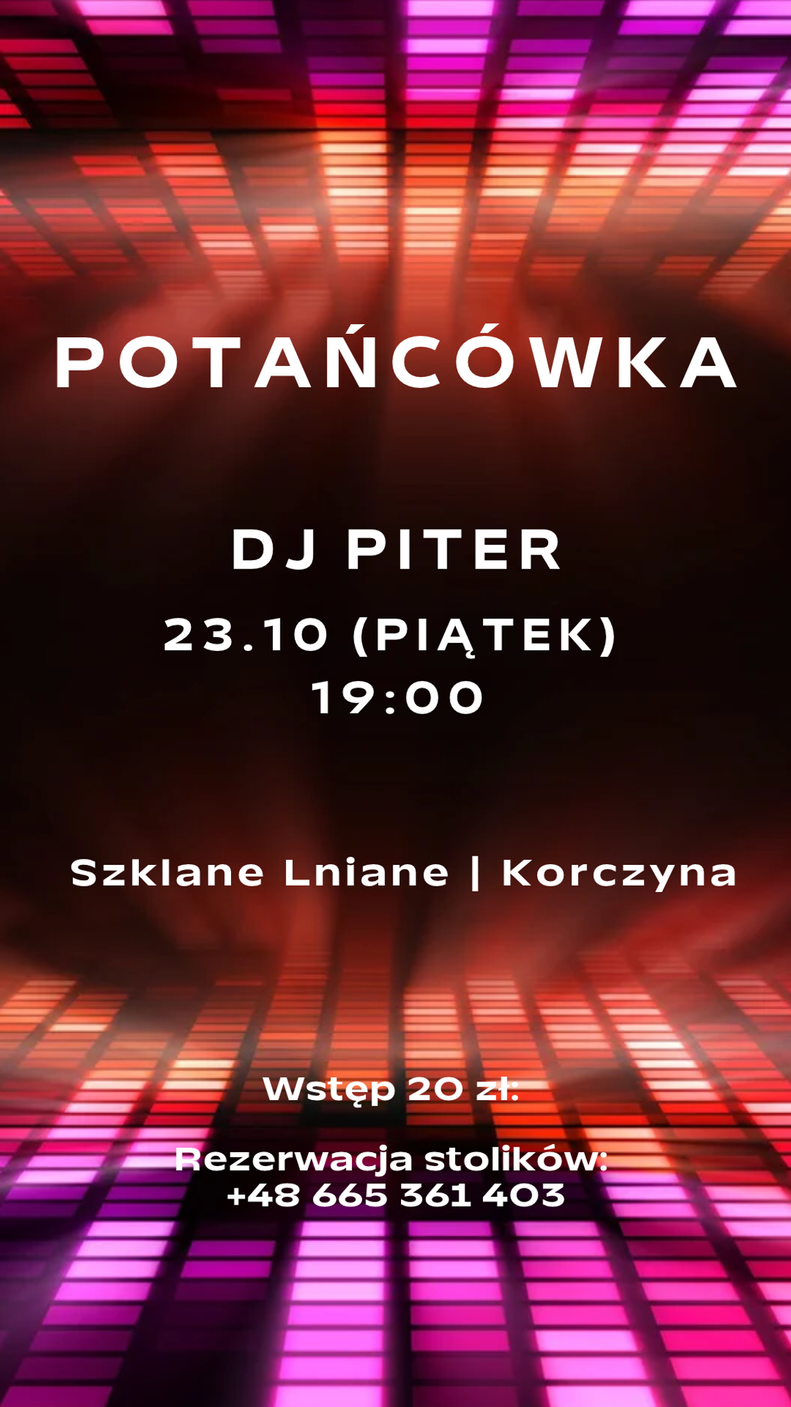 Plakat wydarzenia Potańcówka z DJ Piterem w Korczynie