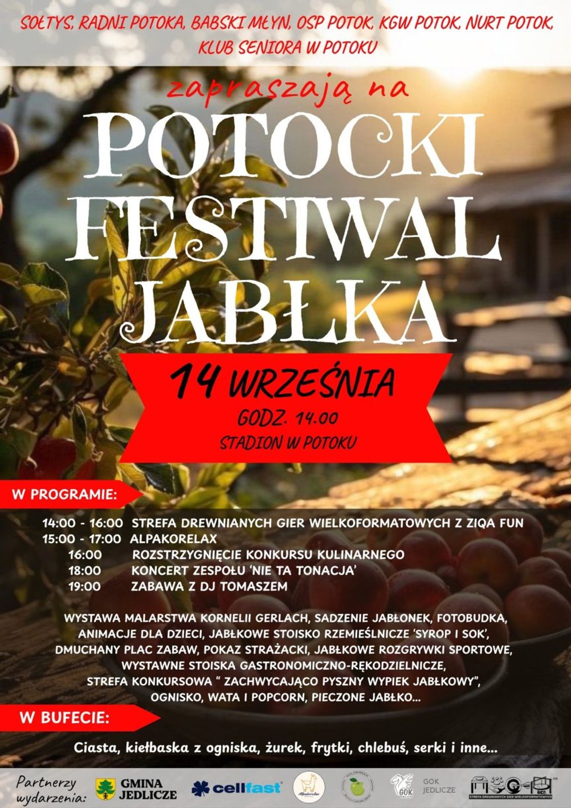 Plakat Potockiego Festiwalu Jabłka