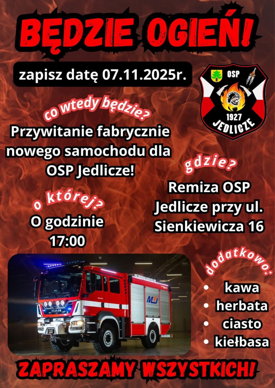 Powitanie samochodu dla OSP Jedlicze Nowy samochód dla OSP Jedlicze