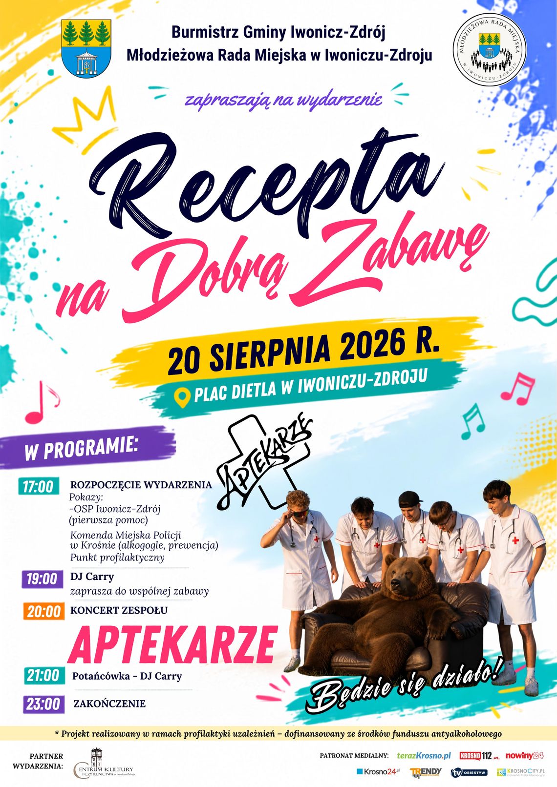 Recepta na Dobrą Zabawę w Iwonicz-Zdroju Plakat wydarzenia Recepta na Dobrą Zabawę w Iwoniczu-Zdroju 20 sierpnia 2026