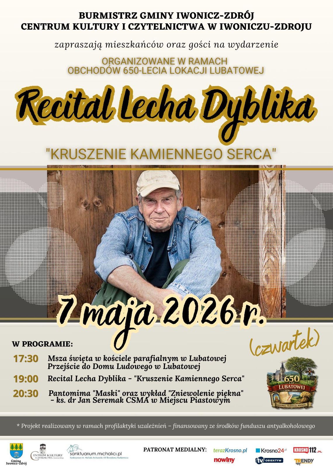 Plakat Recitalu Lecha Dyblika z datą 7 maja 2026