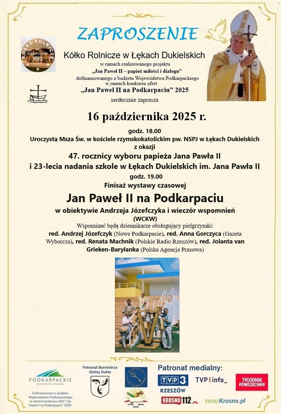 Rocznica wyboru papieża Jana Pawła II oraz 23-lecie nadania imienia szkole w Łękach Dukielskich