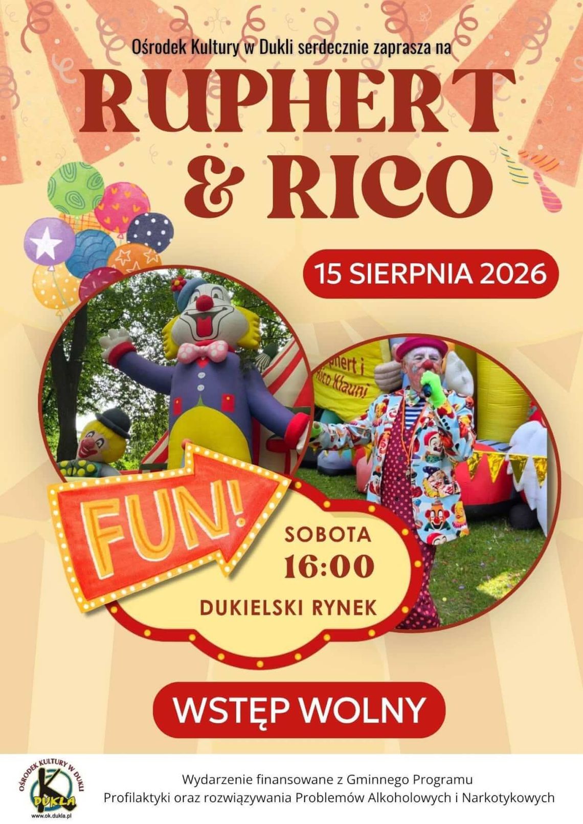 Plakat wydarzenia Ruphert & Rico w Dukli
