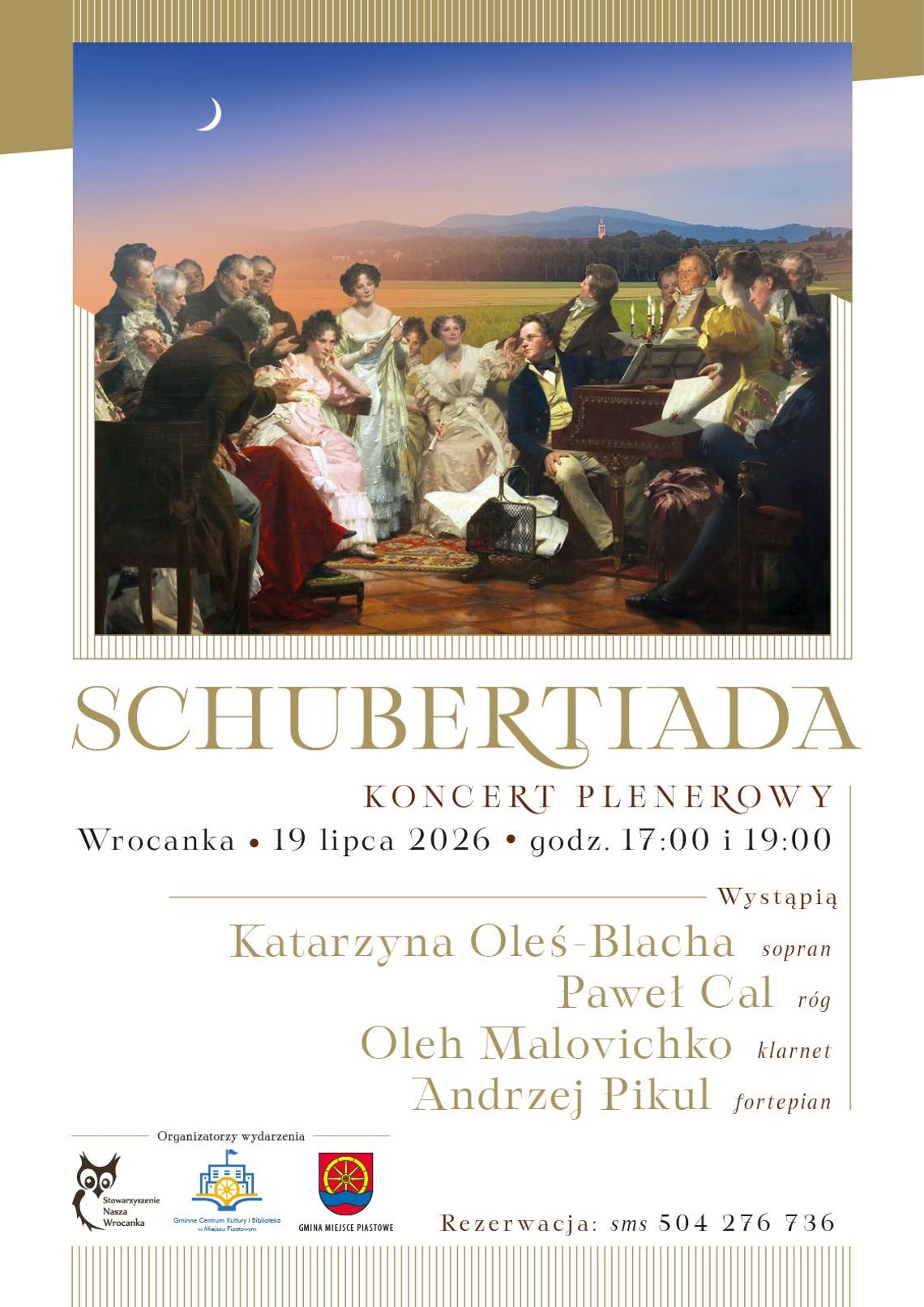 Plakat wydarzenia Schubertiada – koncert plenerowy we Wrocance 19 lipca 2026
