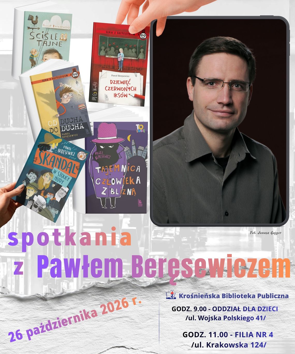 Spotkania dla dzieci z Pawłem Beręsewiczem Spotkania dla dzieci z Pawłem Beręsewiczem