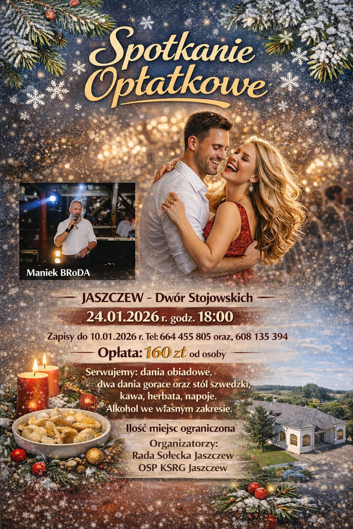 Plakat zapraszający na Spotkanie Opłatkowe