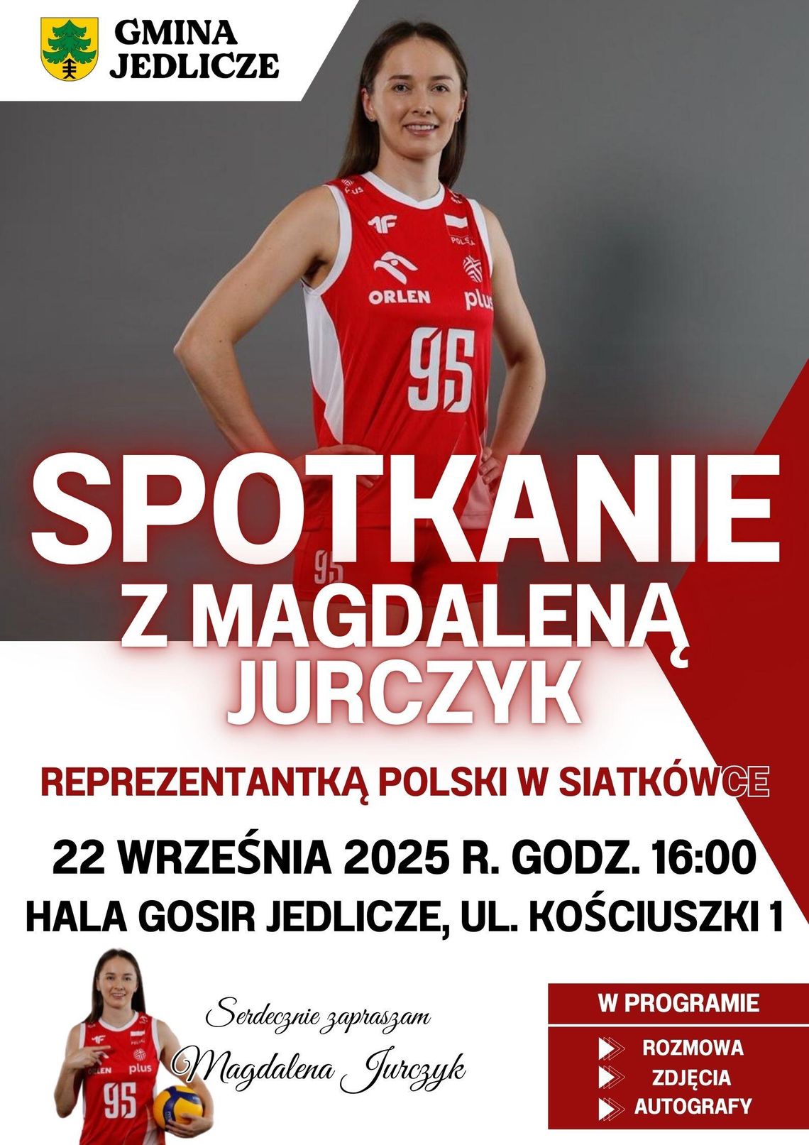 Plakat zapraszający na spotkanie z Magdaleną Jurczyk