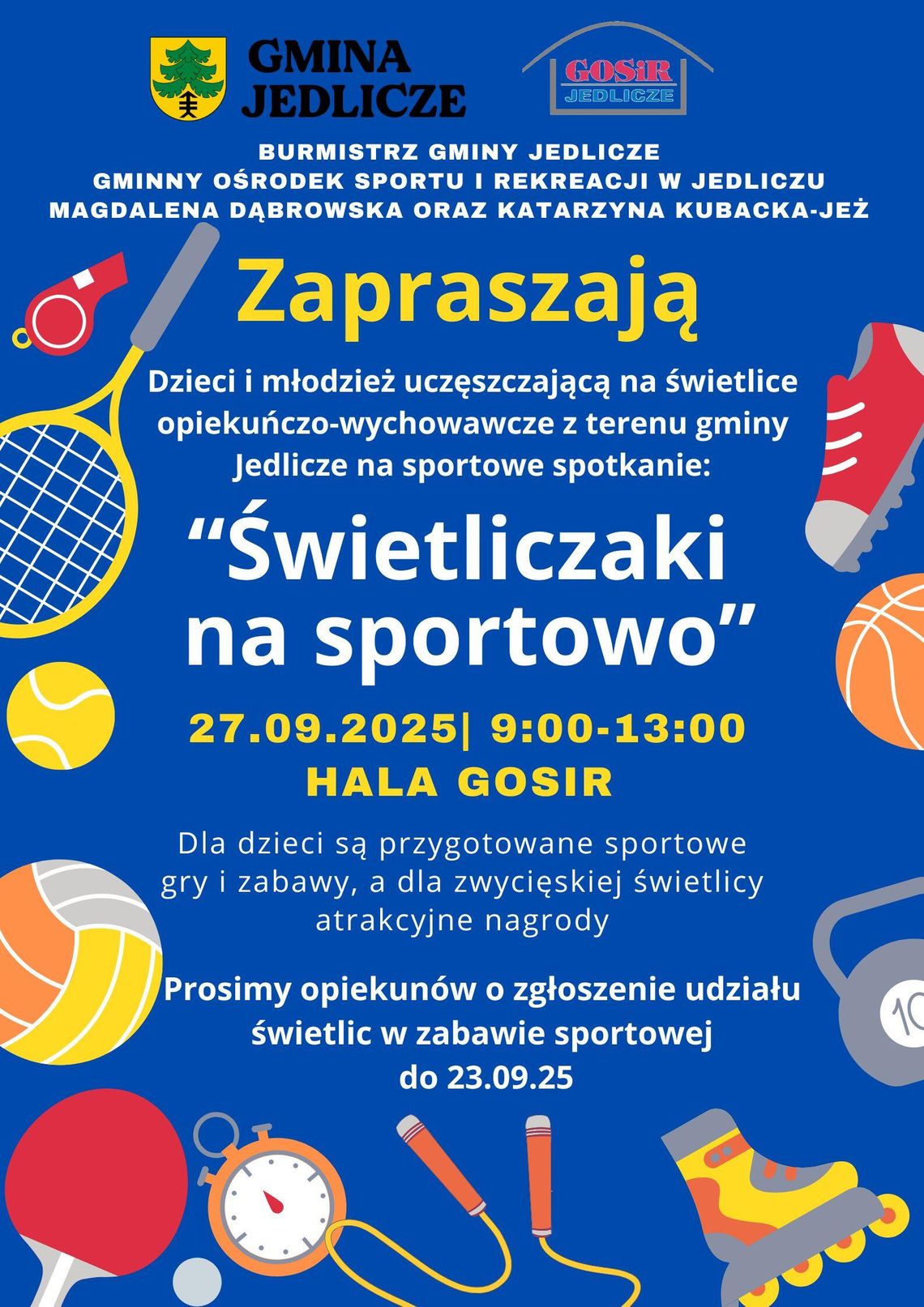 Plakat wydarzenia 'Świetliczaki na sportowo'
