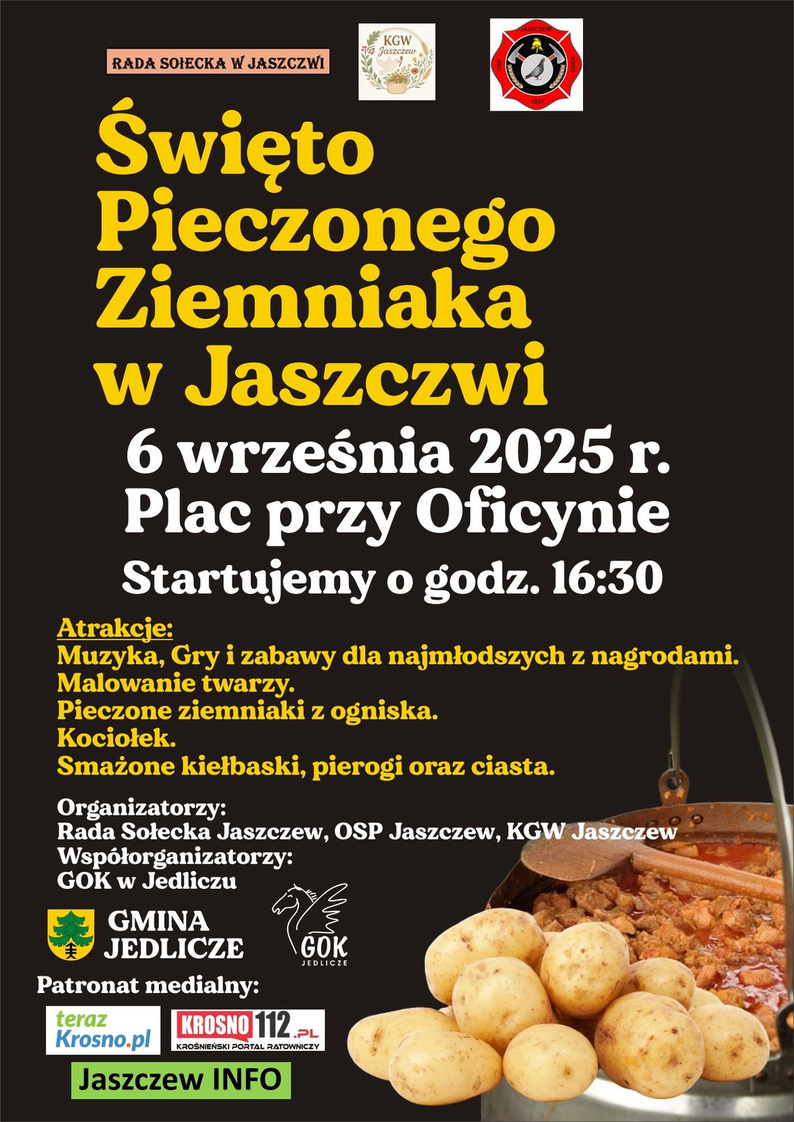 Święto Pieczonego Ziemniaka w Jaszczwi plakat wydarzenia Święto Pieczonego Ziemniaka