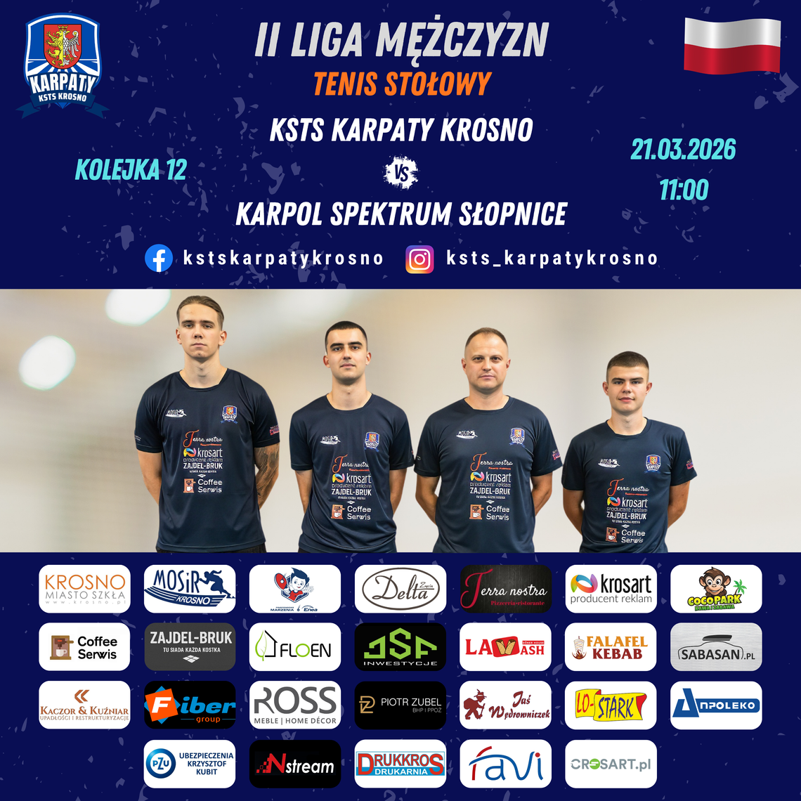 Tenis stołowy. KSTS Karpaty Krosno - Karpol Spektrum Słopnice