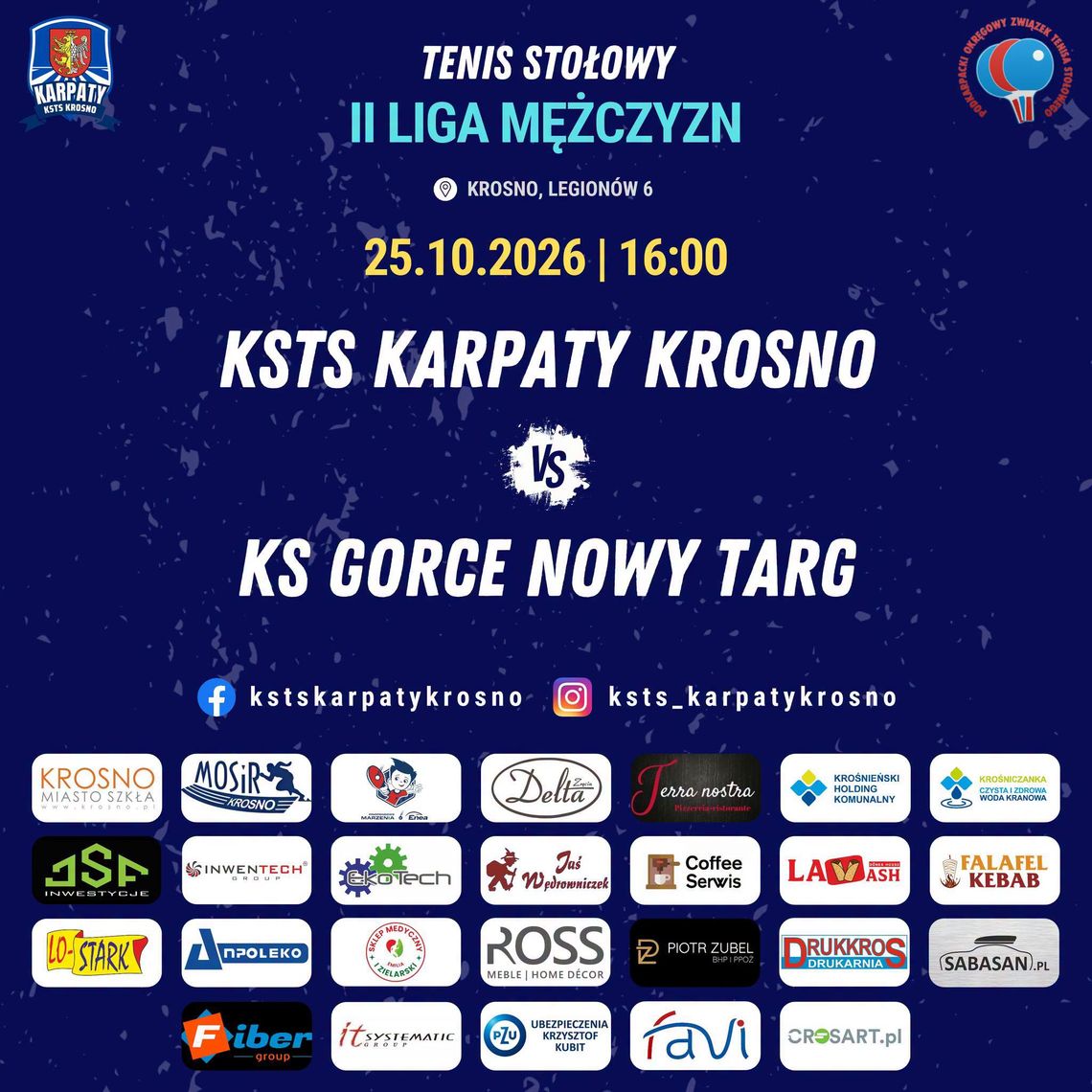 Tenis stołowy. KSTS Karpaty Krosno - KS Gorce Nowy Targ Tenis stołowy. KSTS Karpaty Krosno - KS Gorce Nowy Targ