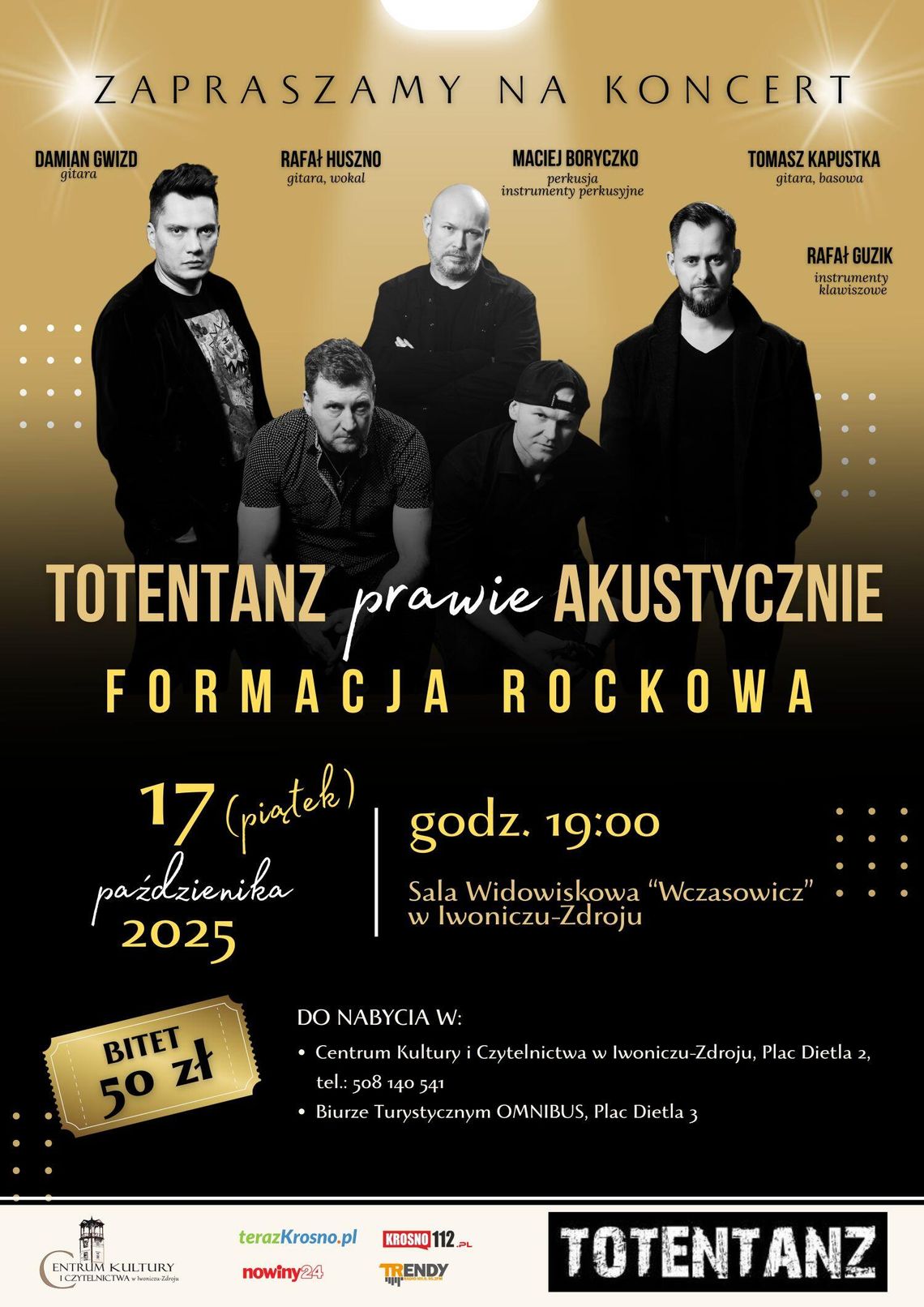 Plakat koncertu TOTENTANZ prawie AKUSTYCZNIE