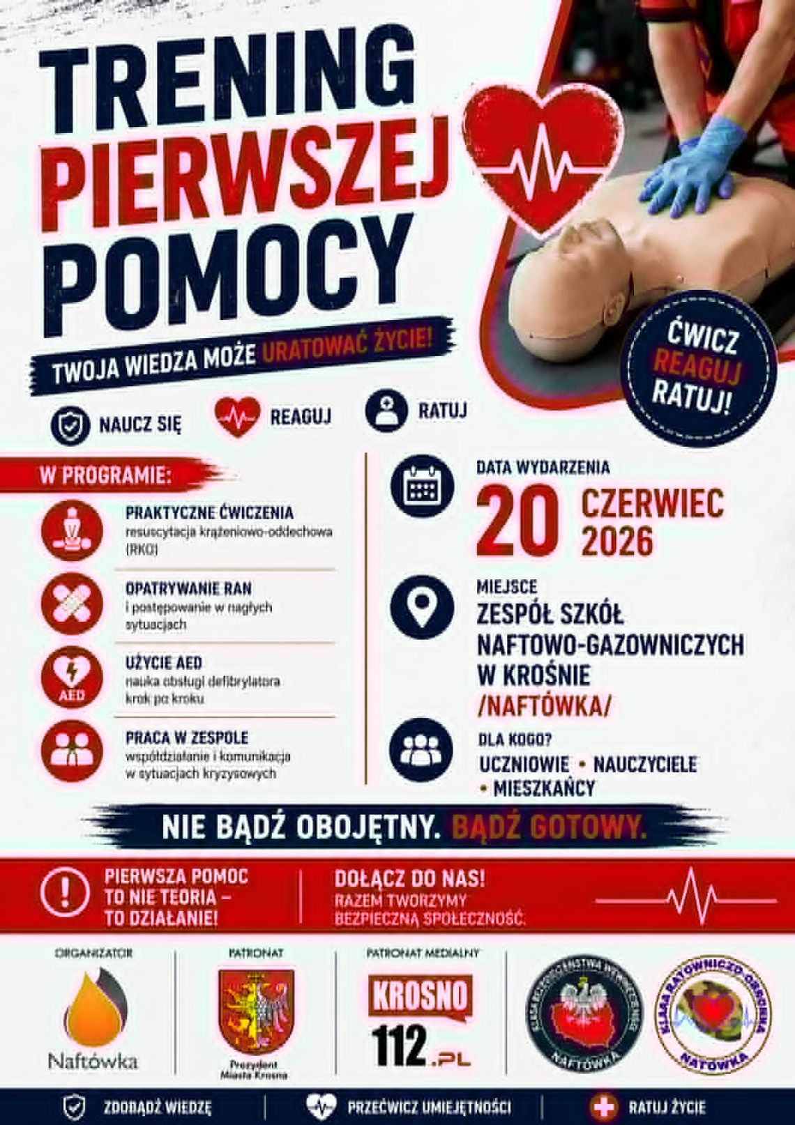 Trening pierwszej pomocy w krośnieńskiej Naftówce Trening pierwszej pomocy w krośnieńskiej Naftówce