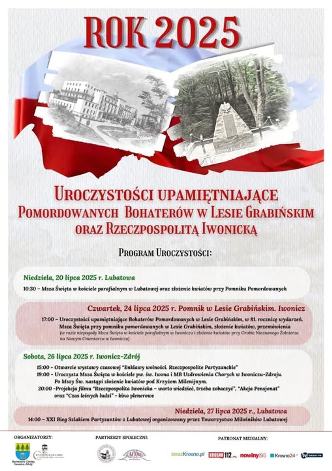 Uroczystości uczczenia 81. rocznicy zbrodni w Lesie Grabińskim w Iwoniczu
