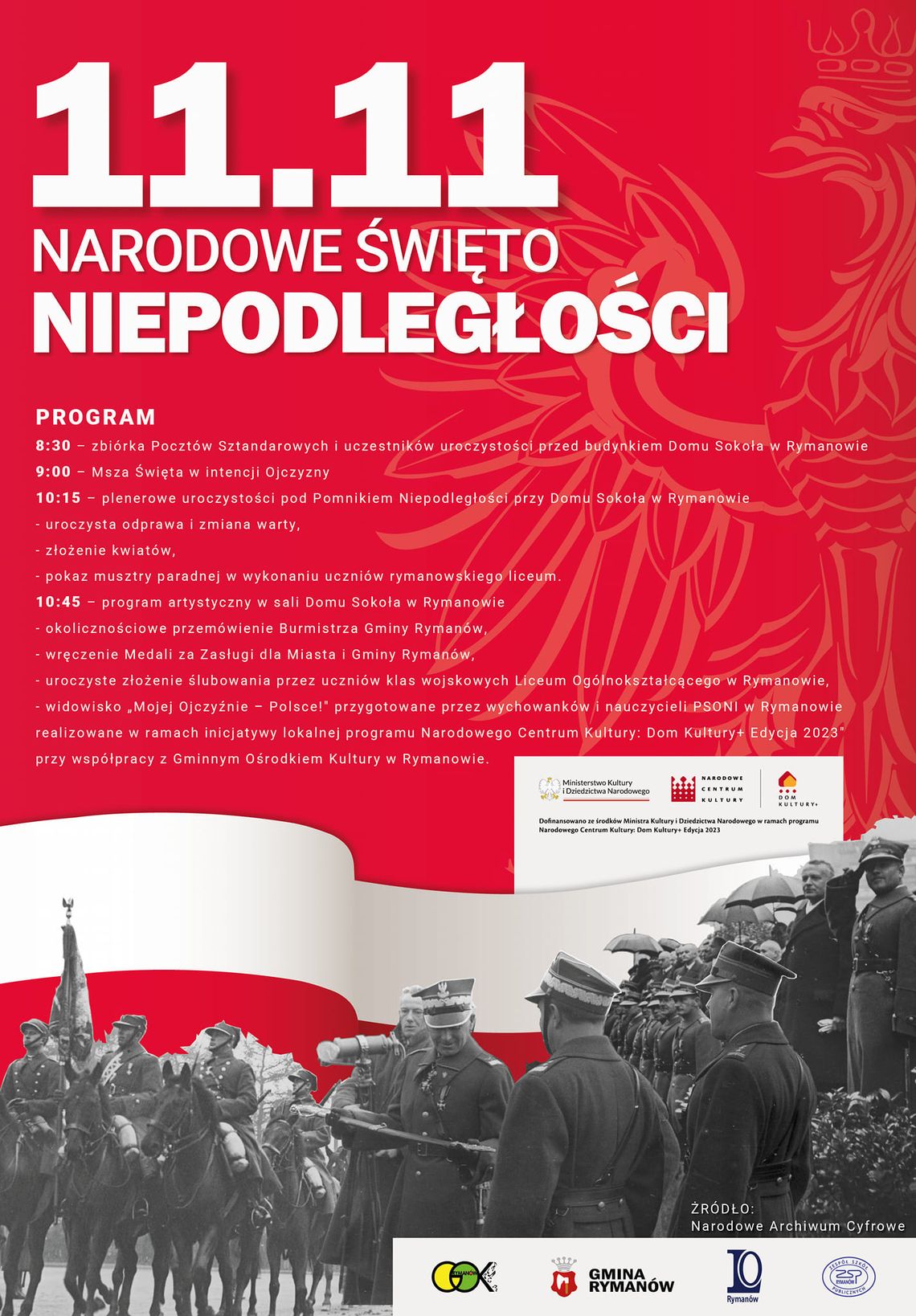 Uroczystości z okazji Narodowego Święta Niepodległości w Rymanowie