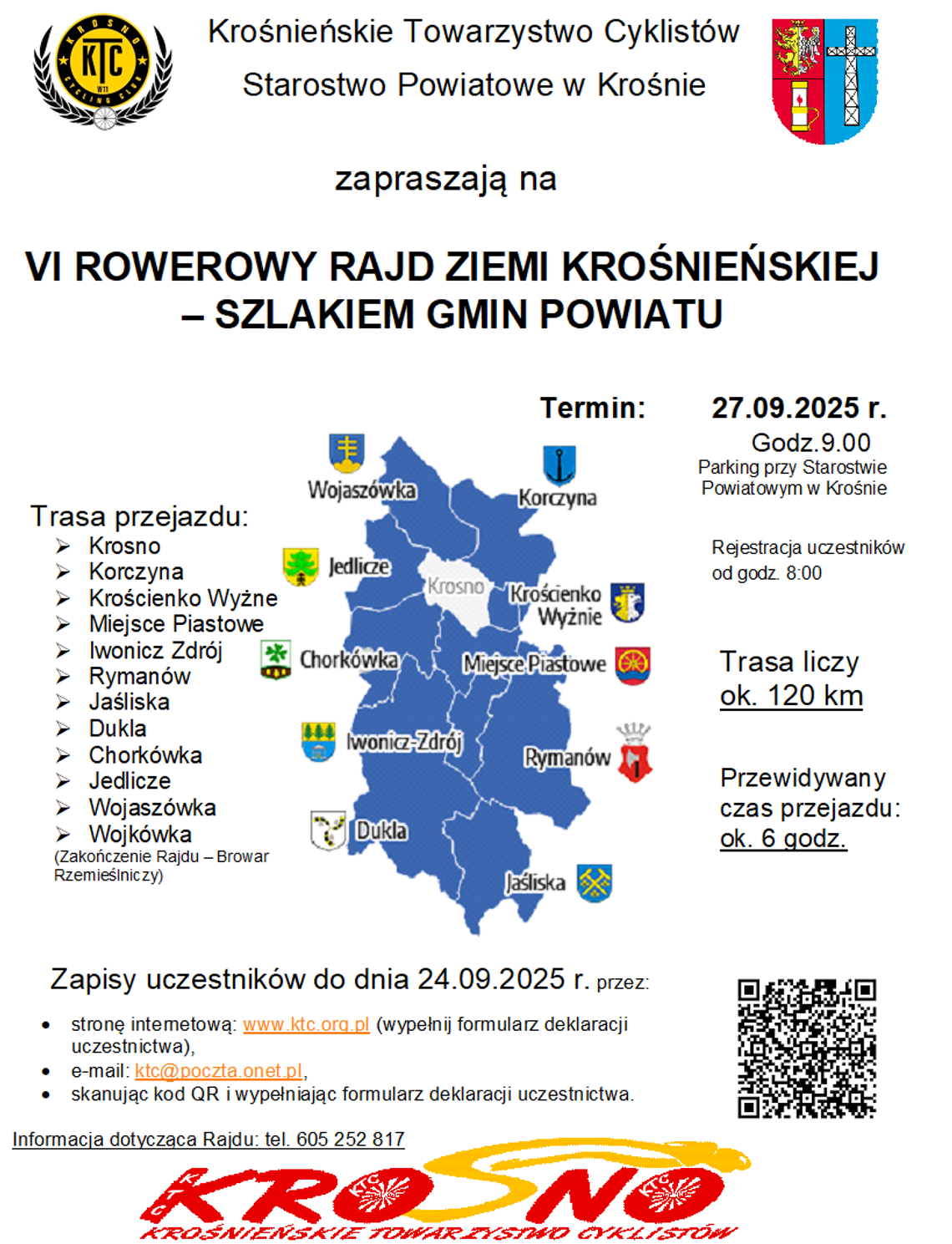 Plakat VI ROWEROWEGO RAJDU ZIEMI KROŚNIEŃSKIEJ