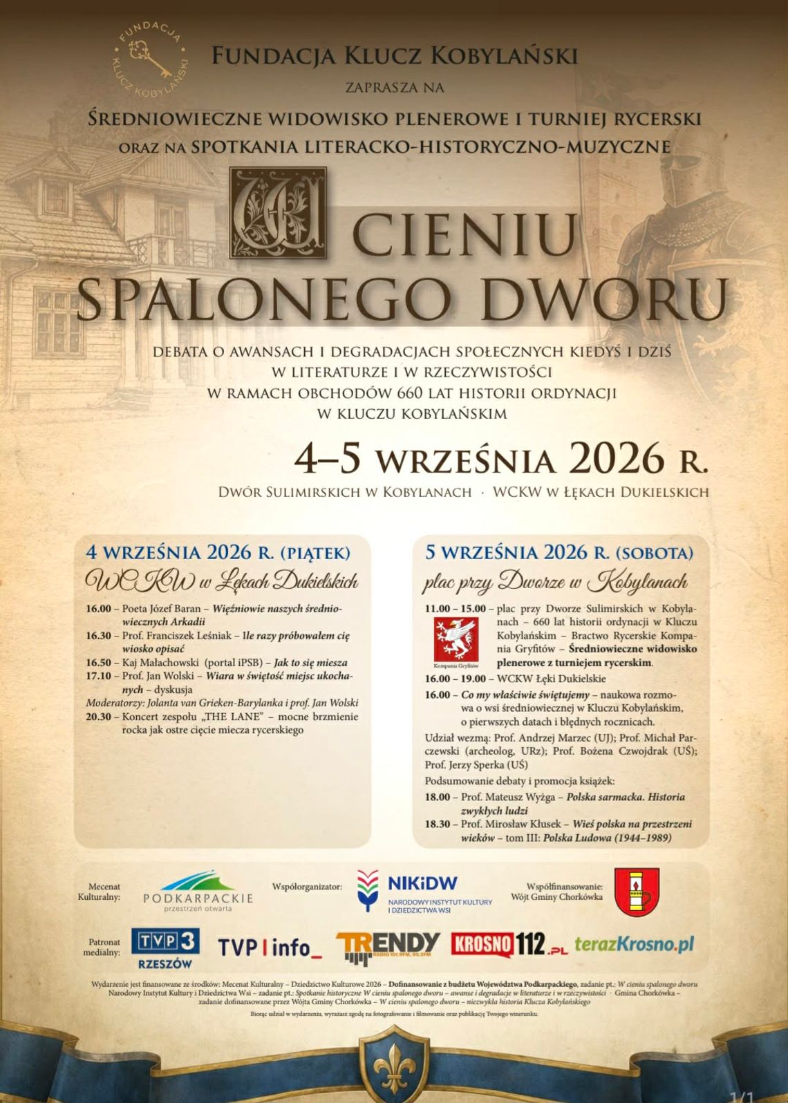 W cieniu spalonego dworu: literatura, historia i rycerskie widowisko w Kobylanach i Łękach Dukielskich