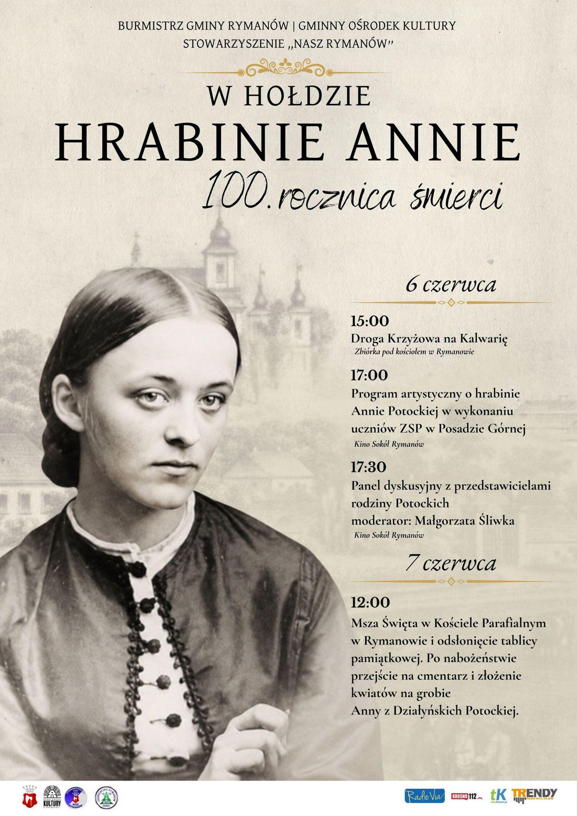 W hołdzie Hrabinie Annie – 100. rocznica śmierci. Obchody rocznicowe w Rymanowie W hołdzie Hrabinie Annie – 100. rocznica śmierci. Obchody rocznicowe w Rymanowie