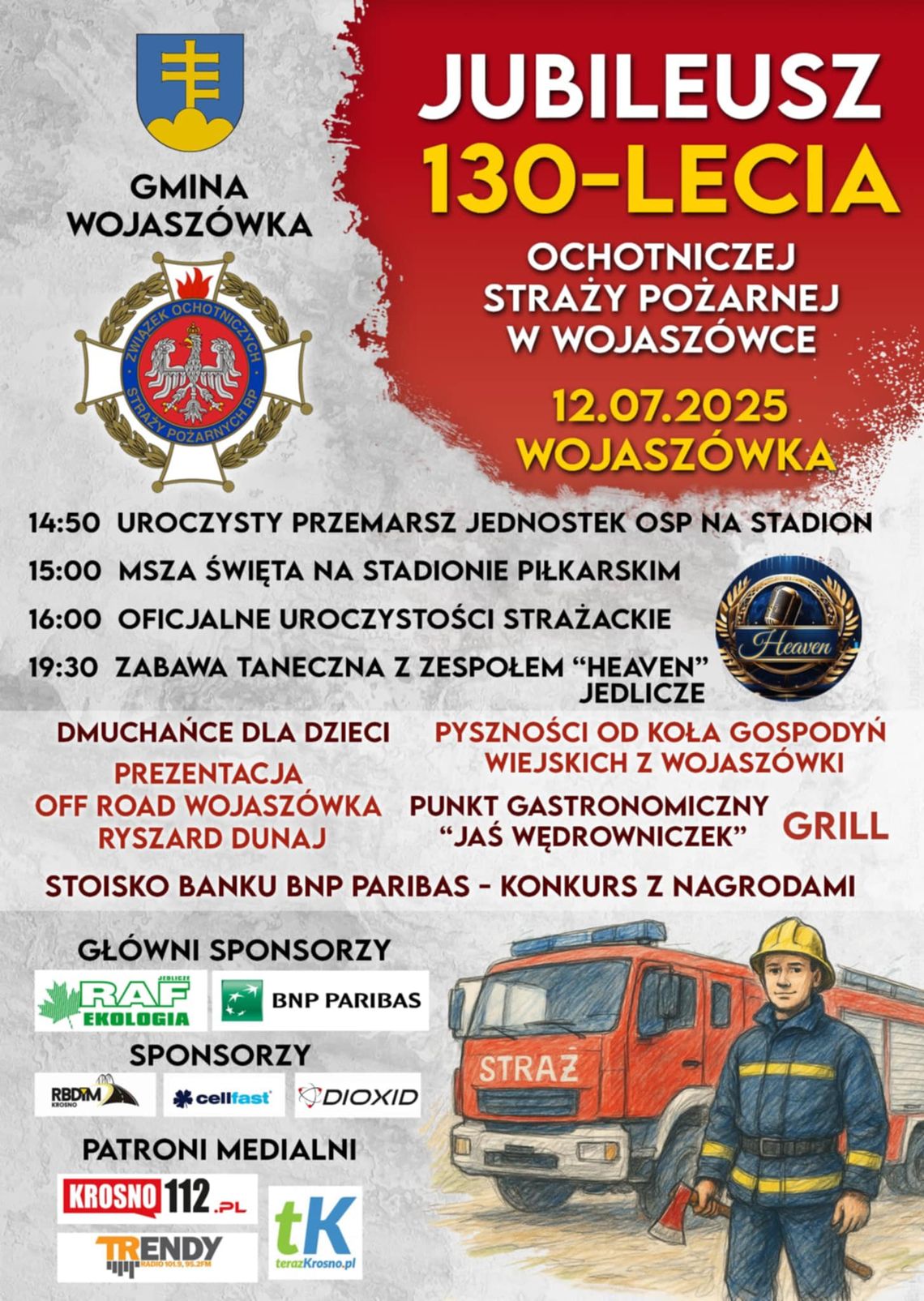 Wielkie święto w gminie Wojaszówka – Jubileusz 130-lecia OSP Wojaszówka!