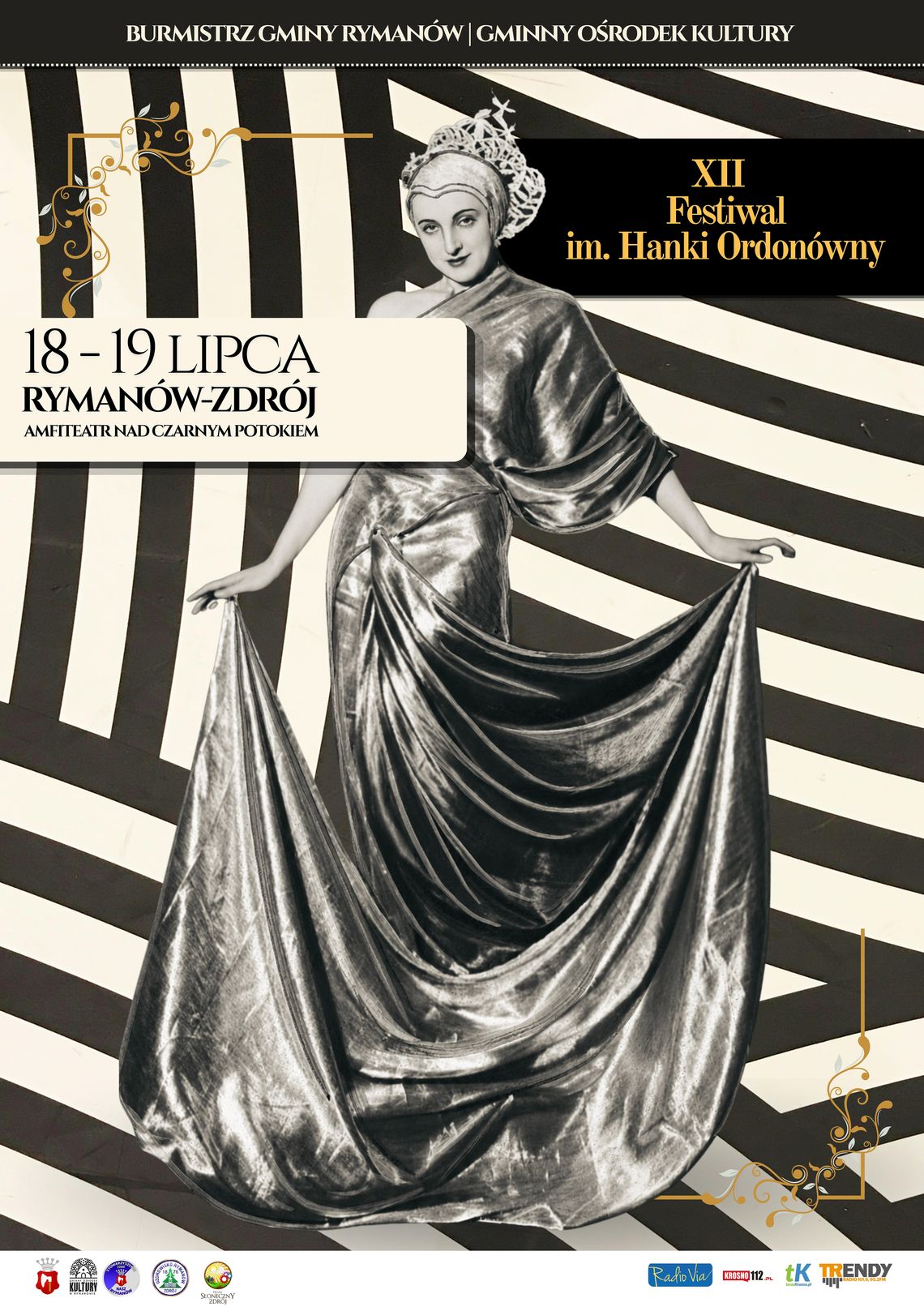 XII Festiwal im. Hanki Ordonówny Plakat XII Festiwalu im. Hanki Ordonówny w Rymanowie-Zdroju