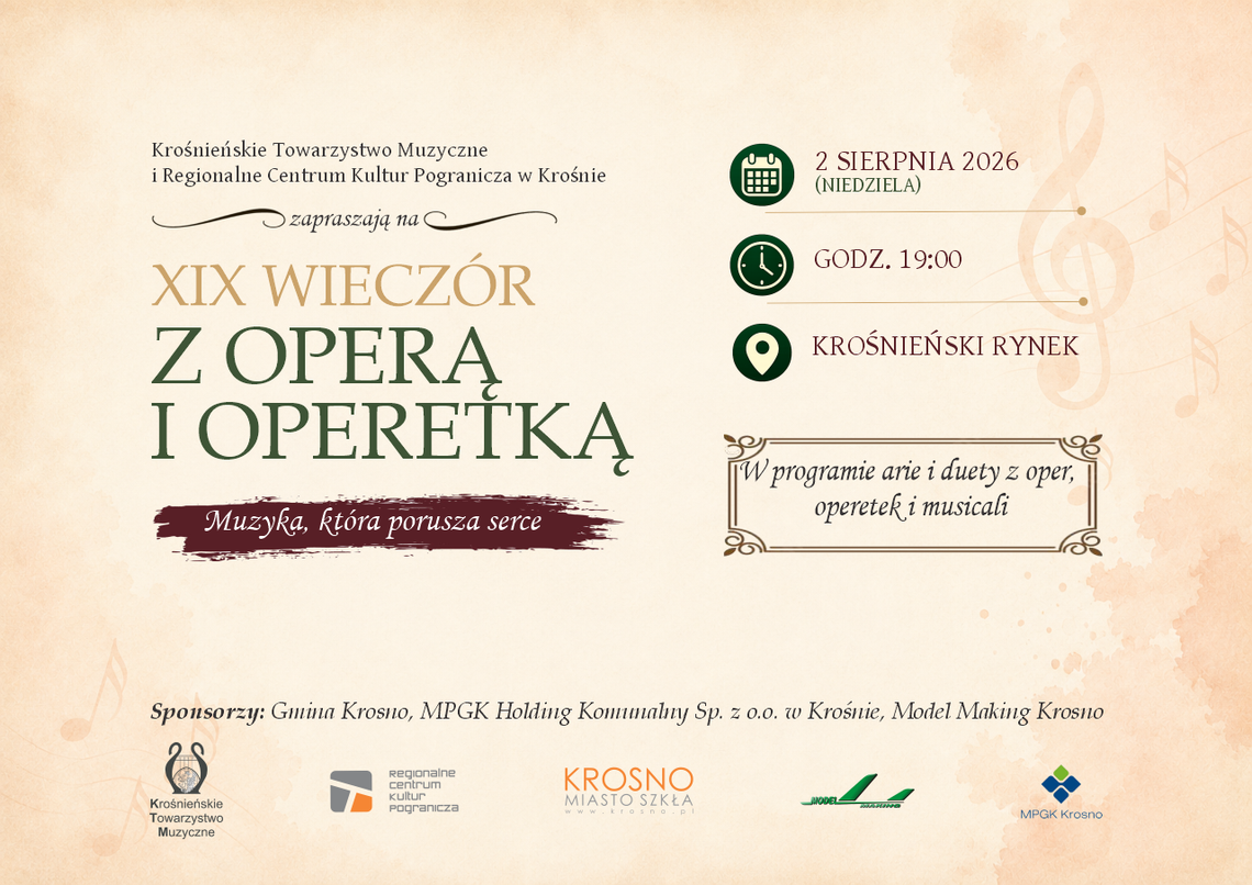 XIX Wieczór z operą i operetką w Krośnie XIX Wieczór z operą i operetką w Krośnie