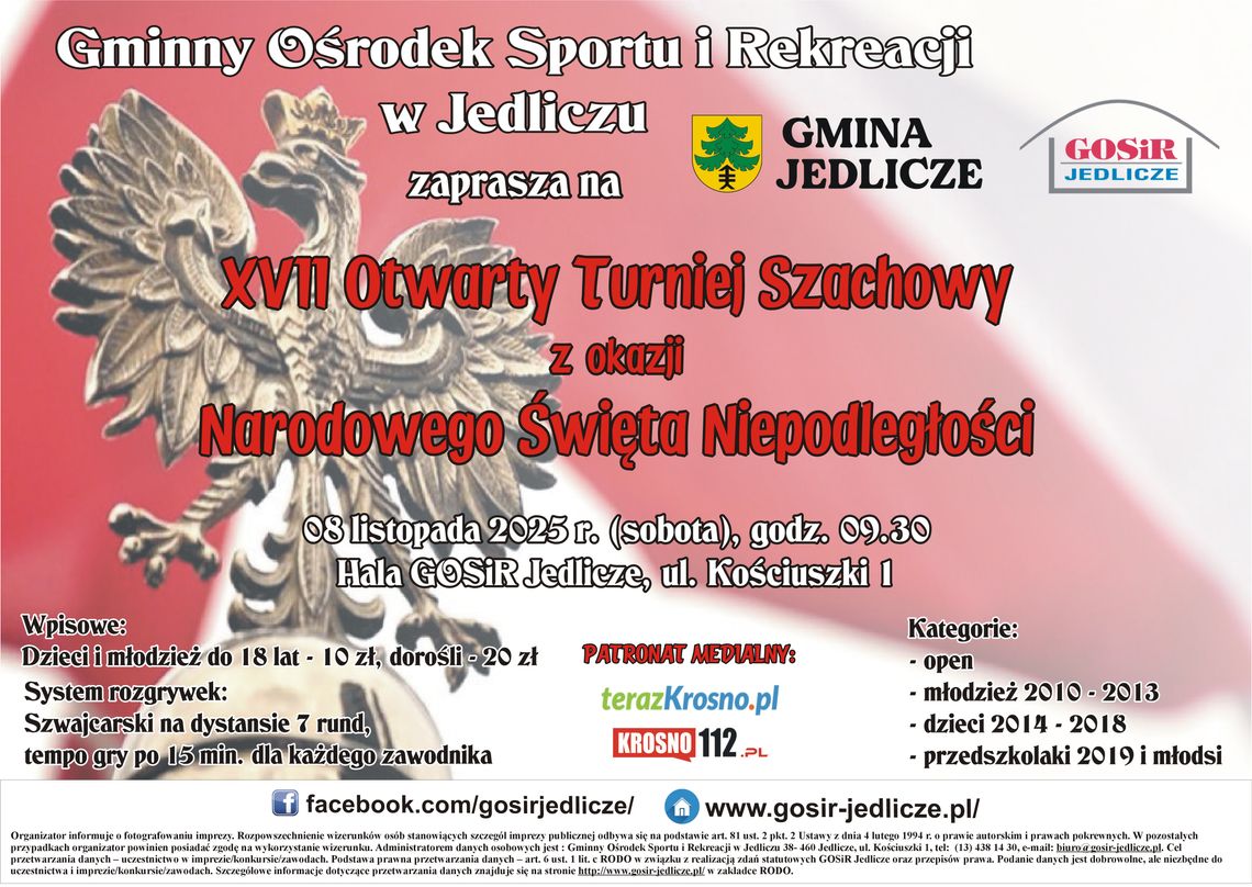 XVII Otwarty Turniej Szachowy z okazji Święta Niepodległości XVII Otwarty Turniej Szachowy z okazji Święta Niepodległości