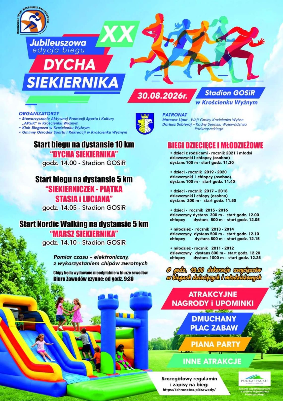 XX Jubileuszowa edycja biegu Dycha Siekiernika Plakat jubileuszowego biegu Dycha Siekiernika w Krościenku Wyżnym