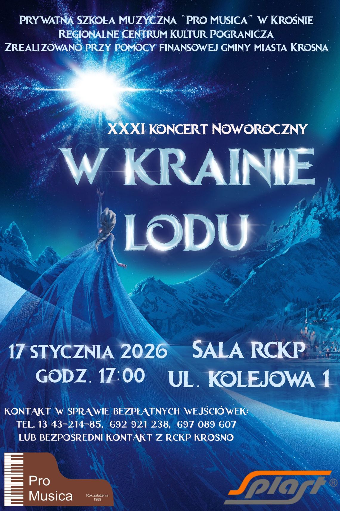 Plakat XXXI Koncertu Noworocznego w Krainie Lodu