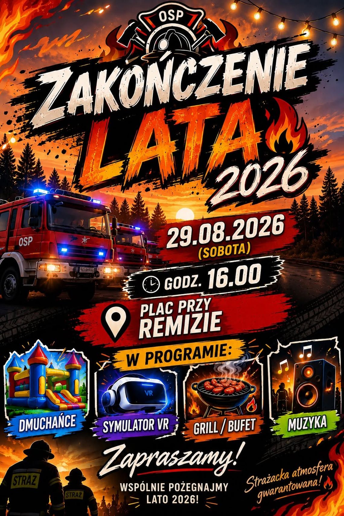 Zakończenie Lata 2026 w Besku Plakat wydarzenia Zakończenie Lata 2026 organizowanego przez OSP