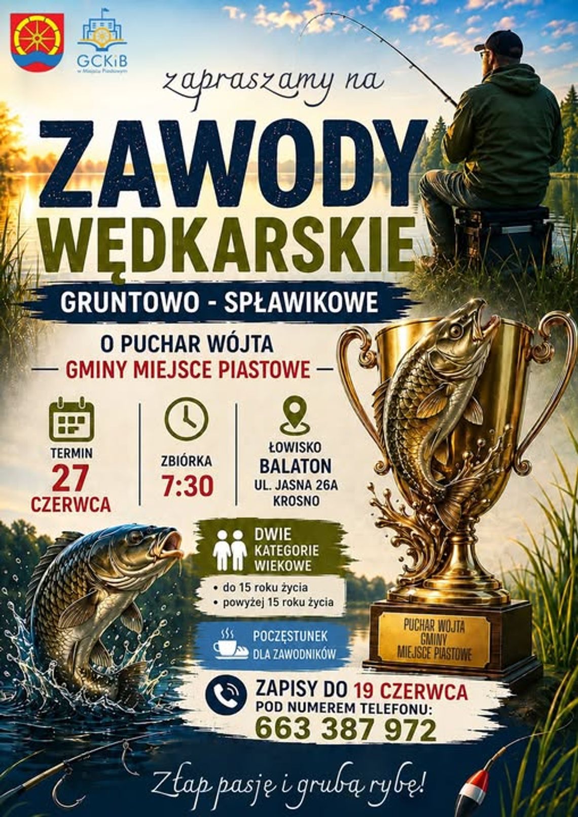 Zawody Wędkarskie Gruntowo - Spławikowe o Puchar Wójta Gminy Miejsce Piastowe