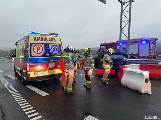 Dachowanie na S19 na węźle S19 "Dukla"