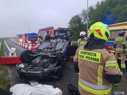 Dachowanie na S19 na węźle S19 "Dukla"