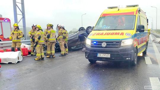 Dachowanie na S19 na węźle S19 "Dukla"
