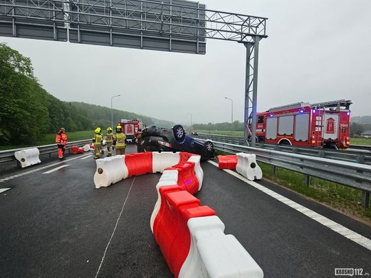 Dachowanie na S19 na węźle S19 "Dukla"