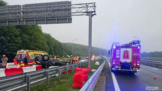 Dachowanie na S19 na węźle S19 "Dukla"
