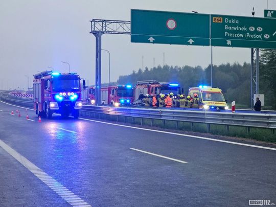 Dachowanie na S19 na węźle S19 "Dukla"
