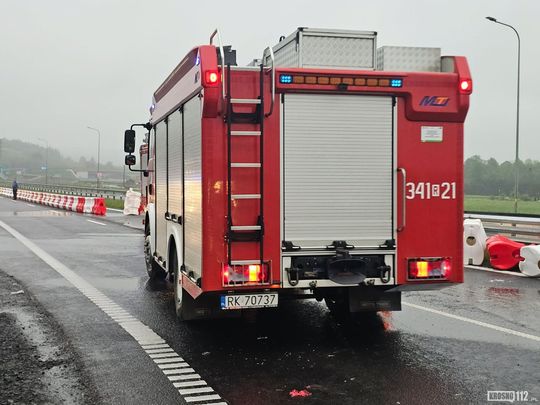 Dachowanie na S19 na węźle S19 "Dukla"