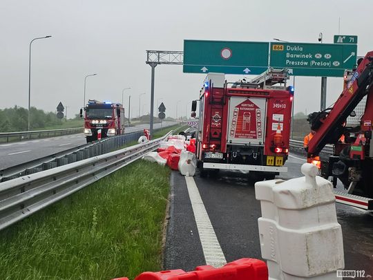 Dachowanie na S19 na węźle S19 "Dukla"
