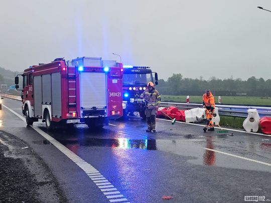 Dachowanie na S19 na węźle S19 "Dukla"