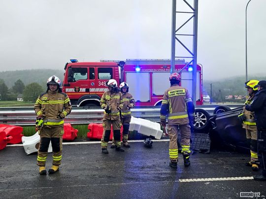 Dachowanie na S19 na węźle S19 "Dukla"