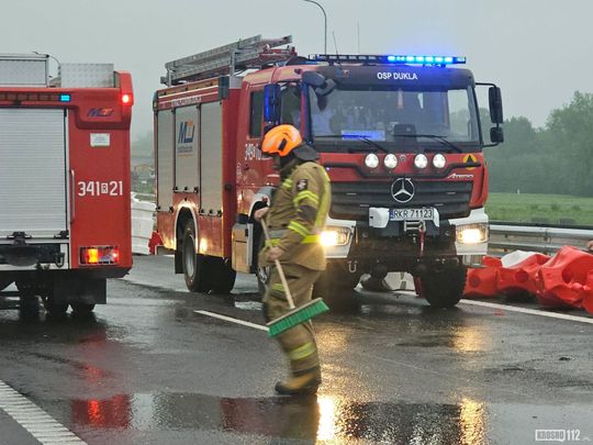 Dachowanie na S19 na węźle S19 "Dukla"