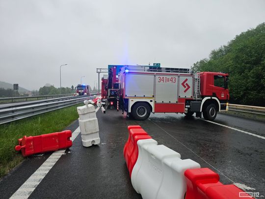 Dachowanie na S19 na węźle S19 "Dukla"