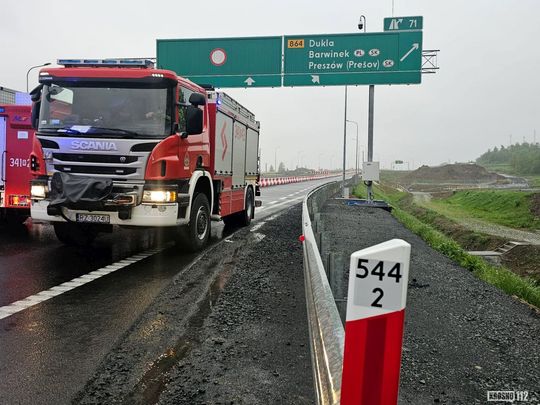 Dachowanie na S19 na węźle S19 "Dukla"