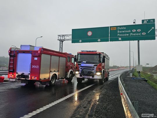 Dachowanie na S19 na węźle S19 "Dukla"