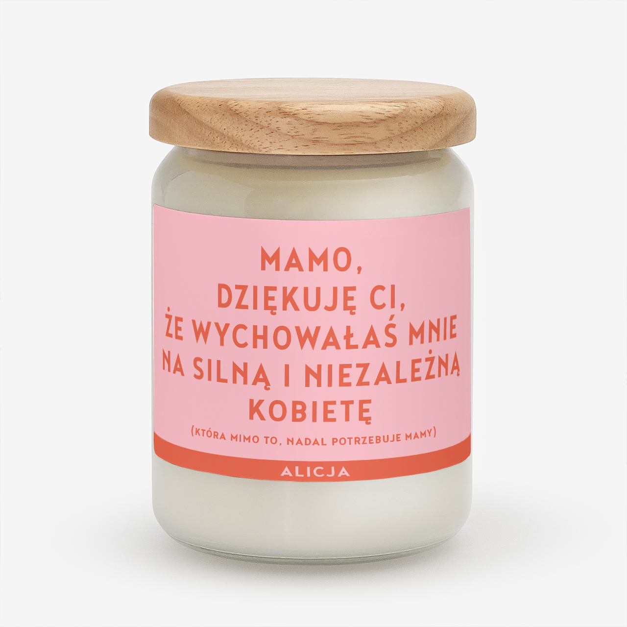 Personalizowana świeczka dla mamy DZIĘKUJĘ