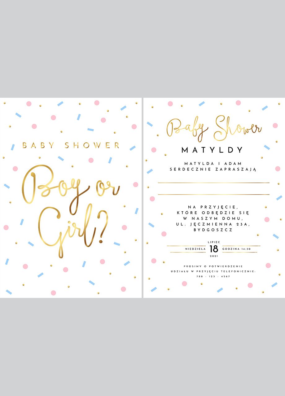 Personalizowane zaproszenia na Baby Shower