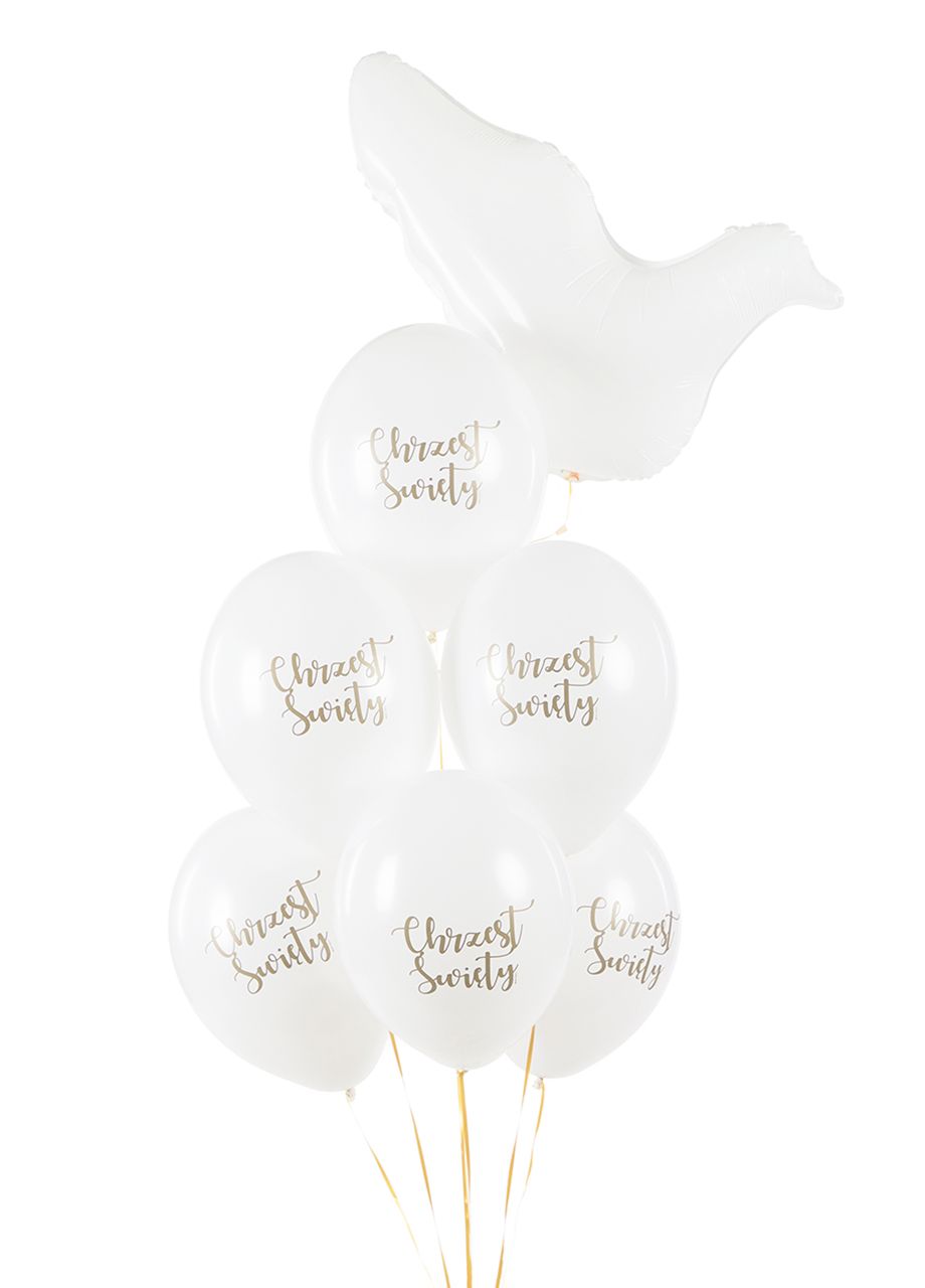 Balony z napisem Chrzest Święty 30cm (6szt.)